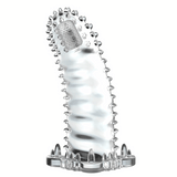 4 cm Uzatmalı Eğik Titreşimli Şeffaf Penis Kılıfı - B1116