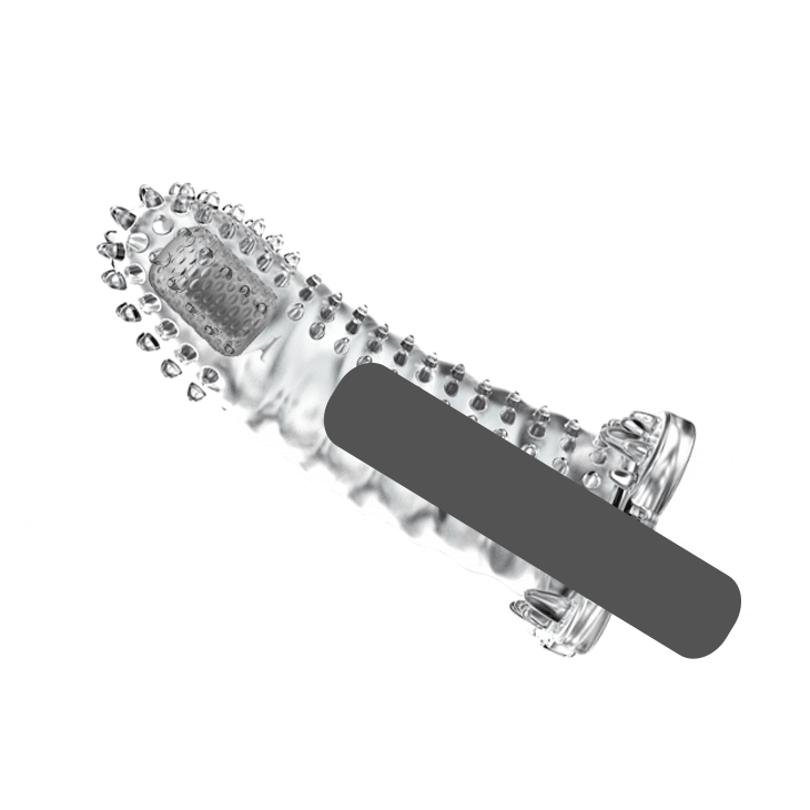 4 cm Uzatmalı Eğik Titreşimli Şeffaf Penis Kılıfı - CA-B1116