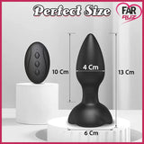 Black Dotted Titreşimli Kumandalı Anal Plug - FA-039