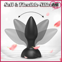 Black Dotted Titreşimli Kumandalı Anal Plug - FA-039