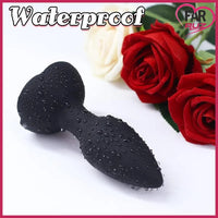 Black Dotted Titreşimli Kumandalı Anal Plug - FA-039