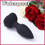 Black Dotted Titreşimli Kumandalı Anal Plug - FA-039