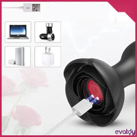 Black Dotted Titreşimli Kumandalı Anal Plug - FA-039