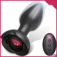 Black Dotted Titreşimli Kumandalı Anal Plug - FA-039