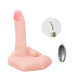 21 cm Oynar Başlı Titreşimli Sesli Çift Girişli Realistik Vibratör Masturbatör Penis - 8016