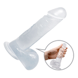 19 cm Belden Bağlamalı Şeffaf Realistik Damarlı Vantuzlu Dildo Penis - BDM0871B
