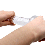 16,7 cm Belden Bağlamalı Şeffaf Realistik Damarlı Vantuzlu Dildo Penis - BDM0818B