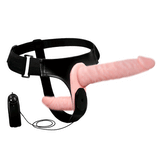 Double Belden Bağlamalı Anal Plug ve Realistik Titreşimli Penis - B1213
