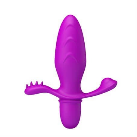 Klitoral Uyarıcılı Titreşimli Anal Plug - B1157