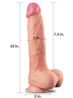 Censan 10 İnç Dual Layer Platinum Silicone Cock Dildo - C-LV411010