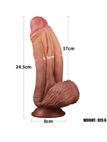 Censan 10 İnç Dual layered Platinum Silicone Cock Dildo - C-LV411014