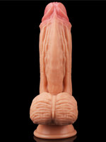 Censan 10 İnç Dual layered Platinum Silicone Cock - Flesh - C-LV411024
