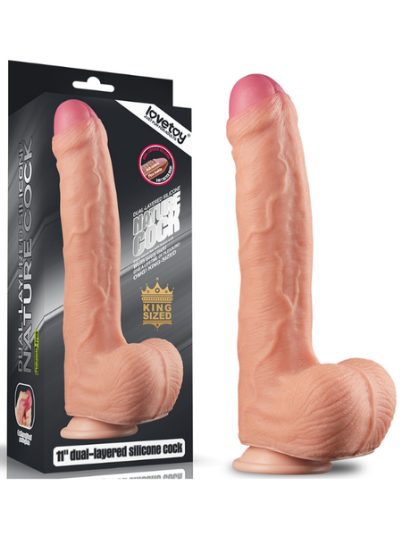 Censan 11 İnç Dual Layer Platinum Silicone Cock - C-LV411011