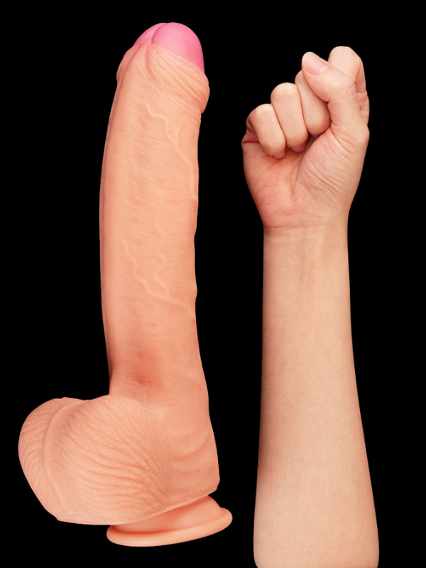 Censan 11 İnç Dual Layer Platinum Silicone Cock - C-LV411011