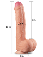 Censan 11 İnç Dual Layer Platinum Silicone Cock - C-LV411011