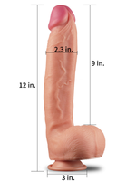 Censan 12 İnç Dual Layered Platinum Silicone Cock - C-LV411012