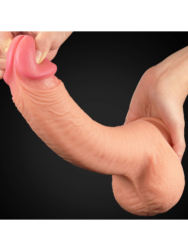 Censan 12 İnç Dual Layered Platinum Silicone Cock Dildo - C-LV411013