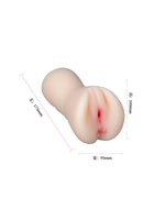 Censan 18 CM Çift Girişli Ten Rengi Anal Vajinal Mastürbatör - C-8200