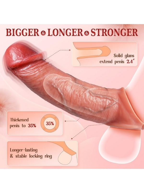 Censan 22 cm Ten Rengi Penis Kılıfı – Gerçekçi Dokulu Uzatıcı - CA-C-S008