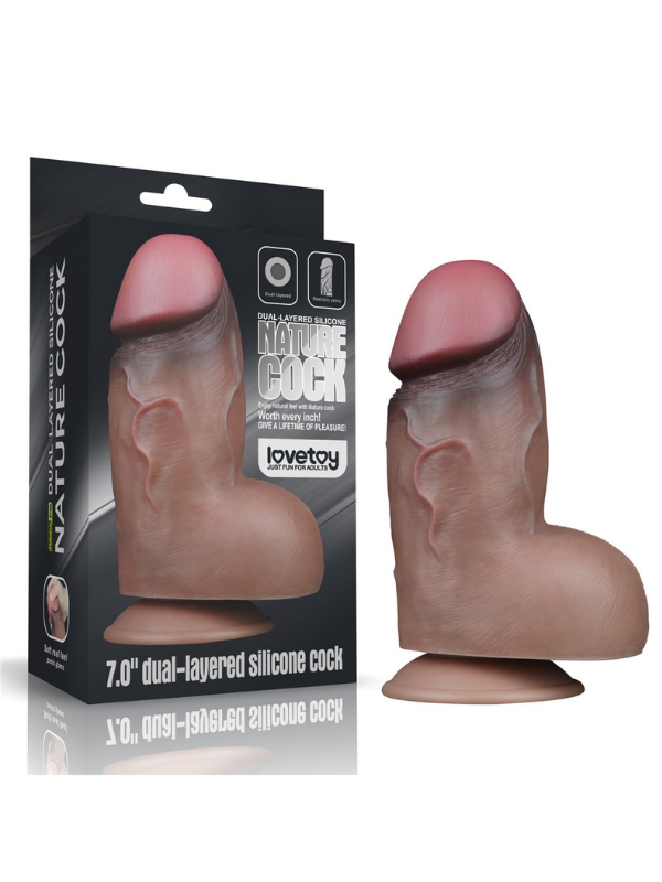 Censan 7.0 İnç Dual Layered Platinum Silicone Cock - C-LV411050