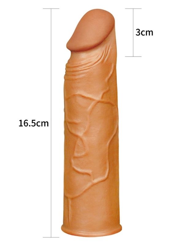 Censan Add 1" Pleasure X Tender Penis Sleeve Brown - C-LV1050B