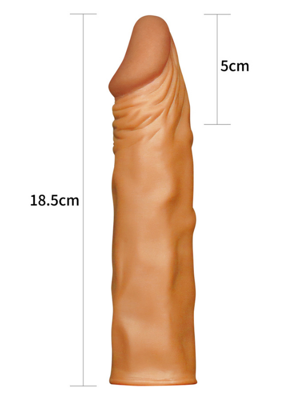 Censan Add 2" Pleasure X Tender Penis Sleeve Brown - C-LV1053