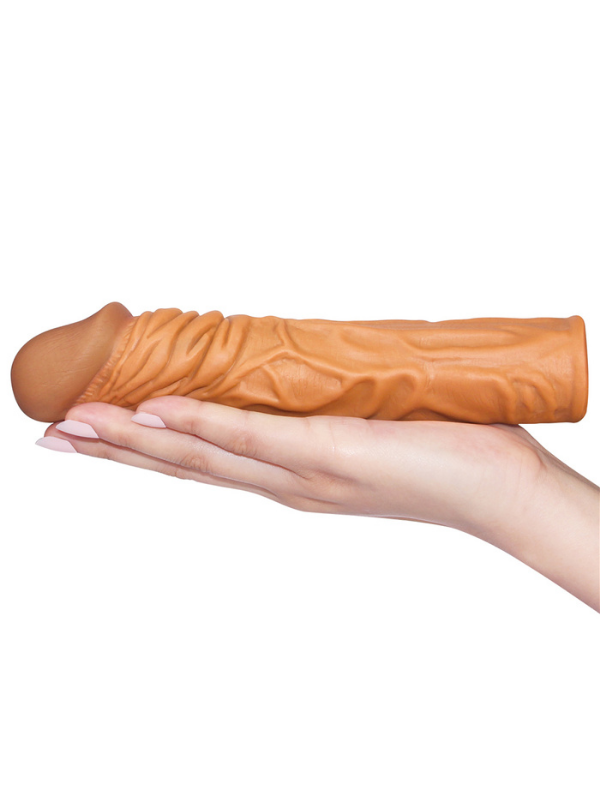 Censan Add 2" Pleasure X Tender Penis Sleeve Brown - C-LV1052Brown