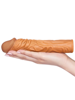 Censan Add 2" Pleasure X Tender Penis Sleeve Brown - C-LV1052Brown