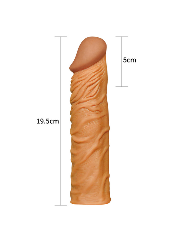 Censan Add 2" Pleasure X Tender Penis Sleeve Brown - C-LV1052Brown