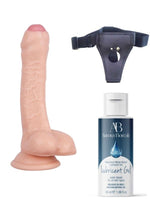 Censan Belden Bağlamalı Kayganlaştırıcı Set Noctis 18cm Realistik Dildo No:100 - C-7757SET