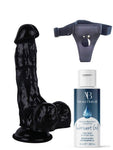 Censan Belden Bağlamalı Kayganlaştırıcı Set Noctis 18cm Siyah Dildo No:5 - C-7705SSET