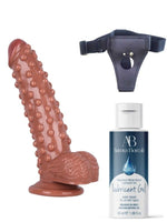 Censan Belden Bağlamalı Kayganlaştırıcı Set Noctis 24cm Kahverengi Dildo No:40 - C-7727KSET