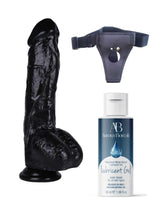 Censan Belden Bağlamalı Kayganlaştırıcı Set Noctis 26,5cm Siyah Dildo No:63 - C-7742SSET