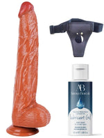 Censan Belden Bağlamalı Kayganlaştırıcı Set Noctis 32cm Melez Dildo No:6 - C-7706KKSET