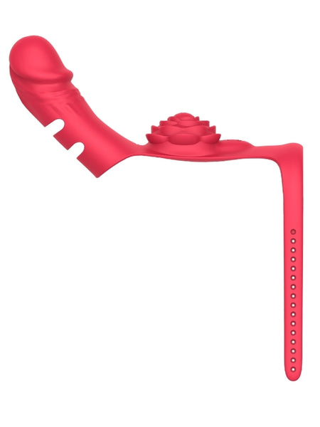 Censan Parmak takılabilir fiziksel dildo + Gül Titreşimli 2&#39;si 1 arada yeni tasarım parmak vibratörü - C-7669