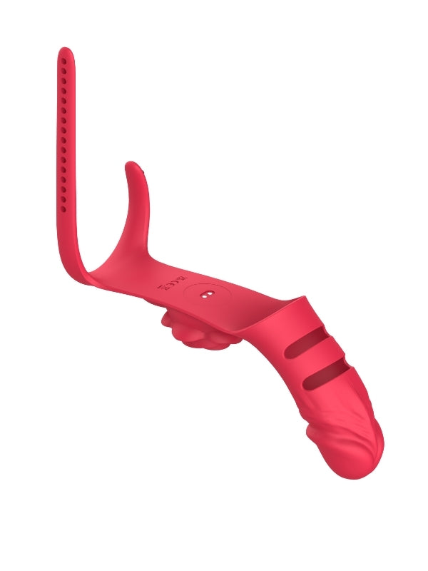 Censan Parmak takılabilir fiziksel dildo + Gül Titreşimli 2'si 1 arada yeni tasarım parmak vibratörü - C-7669