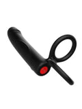 Censan Çift Penis Halkalı Titreşimli Prostat Masaj Aleti ve Dildo Vibratör - Geciktirici Etkili &amp; Testis Uyarıcı Esnek Silikon Anal Plug - C-MY-942