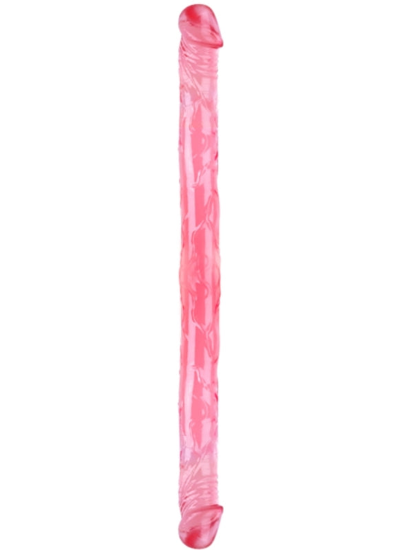 Censan Çift Taraflı Esnek Dildo 34 cm – Gerçekçi Dokulu Kırmızı Renk - C-S010K