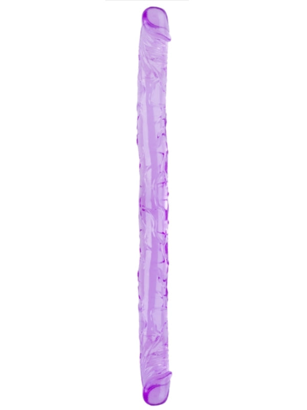 Censan Çift Taraflı Esnek Dildo 34 cm – Gerçekçi Dokulu Mor Renk - C-S010M