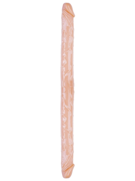 Censan Çift Taraflı Esnek Dildo 34 cm – Gerçekçi Dokulu ten Renk - C-S010