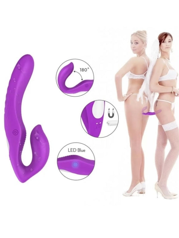 Censan Çift Titreşim Motorlu Strapless Giyilebilir Çift Taraflı Vibratör – 180° Bükülebilir, IPX7 Su Geçirmez - C-7684