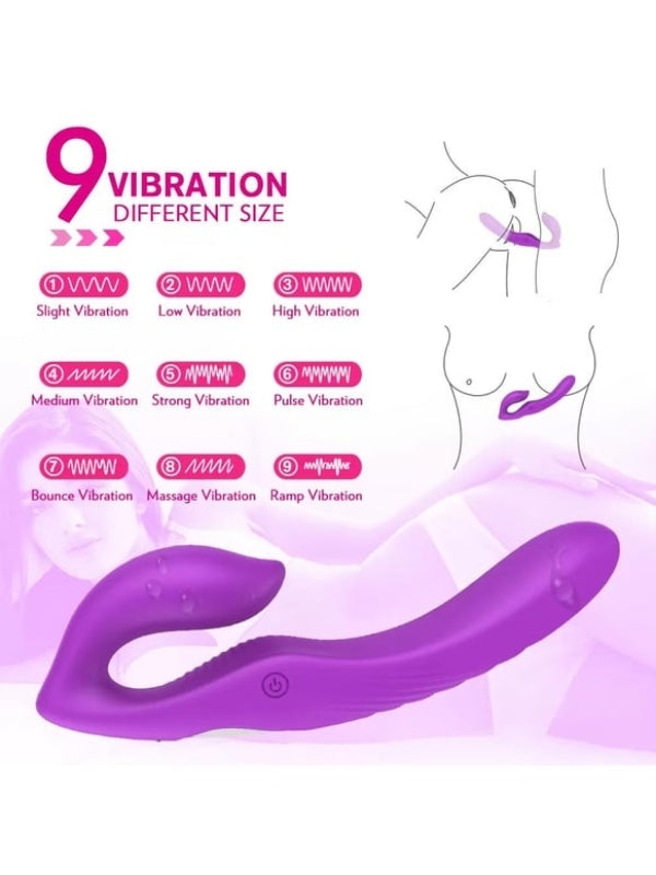 Censan Çift Titreşim Motorlu Strapless Giyilebilir Çift Taraflı Vibratör – 180° Bükülebilir, IPX7 Su Geçirmez - C-7684