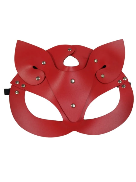 Censan Deri Kedi Kız Maskesi Kırmızı - C-3107K