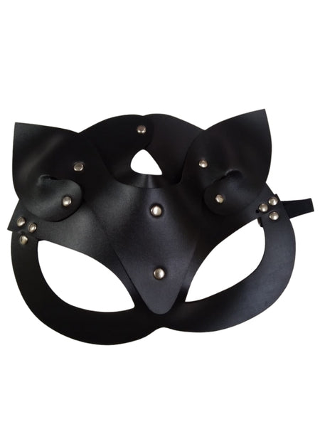 Censan Deri Kedi Kız Maskesi Siyah - C-3107S