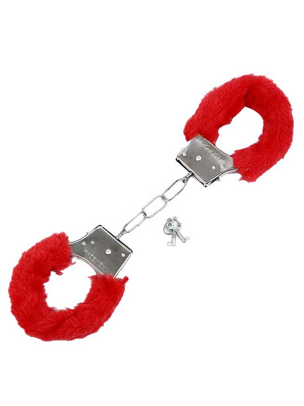 Censan Fetiş Fantezi Kırmızı Peluşlu Metal Kelepçe - C-9248K