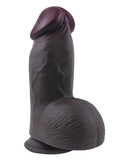 Censan Gerçekçi Tasarımlı Geniş Çaplı Vakum Tabanlı Silikon Dildo 21 cm Siyah - C-YQWS-075