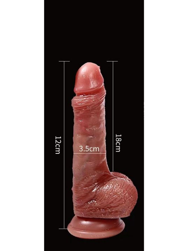 Censan Gerçekçi Tasarımlı Vakum Tabanlı Silikon Masaj Cihazı 18 cm - C-YQWL-003S