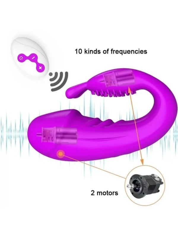 Censan Kablosuz Kumandalı Şarjlı 2 in 1 Giyilebilir Rabbit Mini Vibratör - C-7679