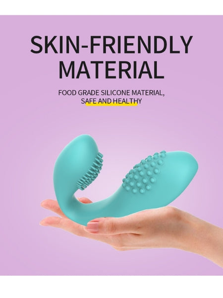 Censan Kablosuz Kumandalı Tırtıklı Klitoris ve G-Spot Uyarıcı 2 in 1 Çift C Vibratör - C-7681