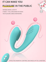 Censan Kablosuz Kumandalı Tırtıklı Klitoris ve G-Spot Uyarıcı 2 in 1 Çift C Vibratör - C-7681